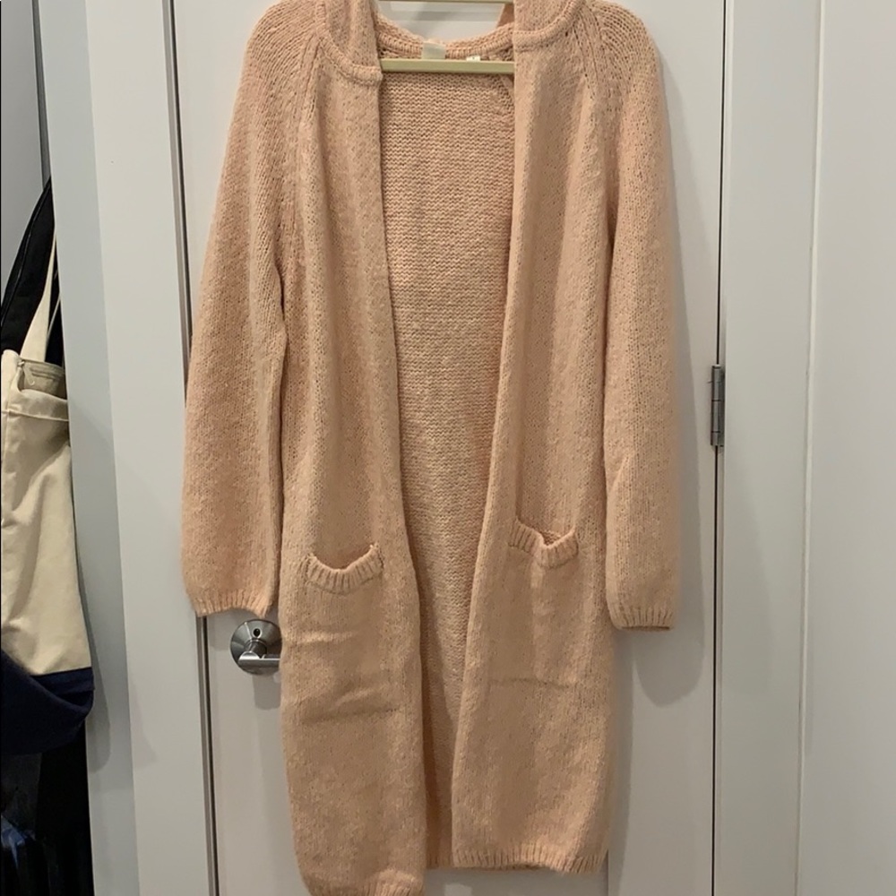 Gap Long Hooded Pink Sweater
